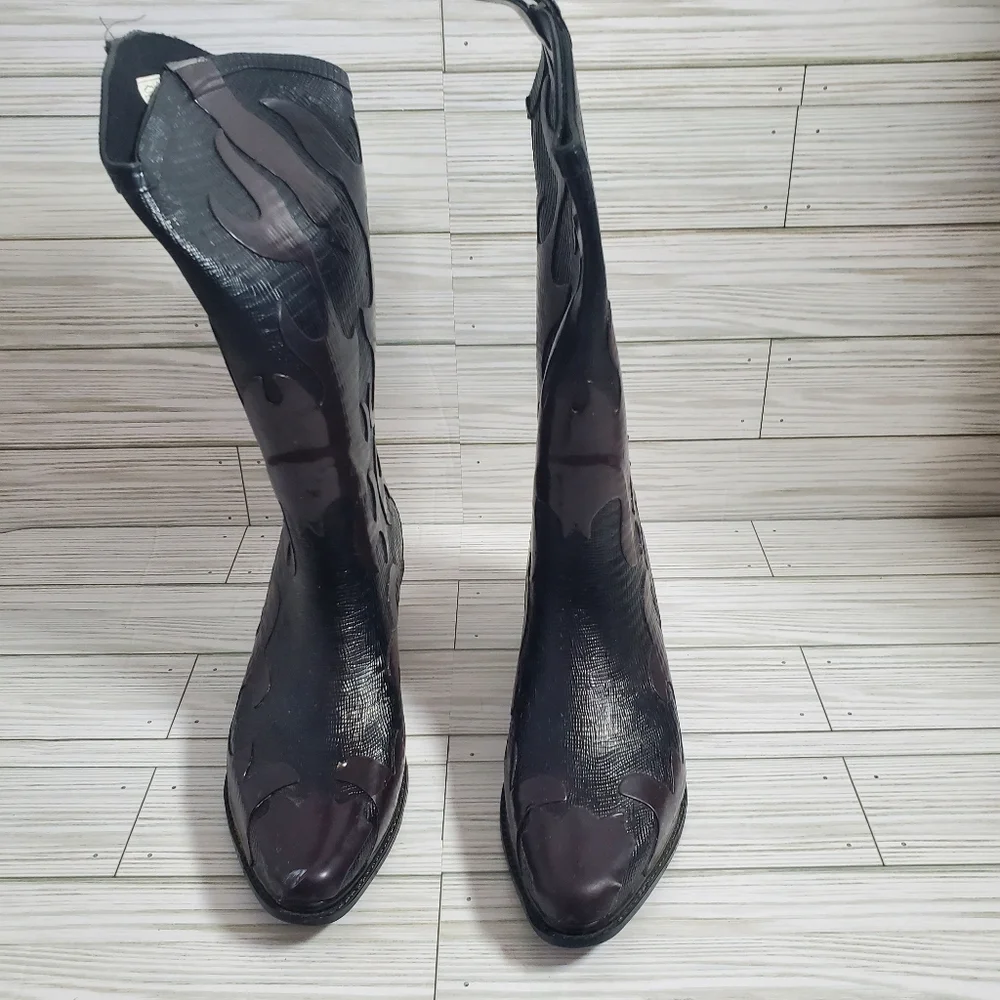 Bonanza Western Rodeo Rubber Dark Womans Boots‎ Size 7